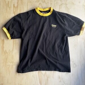 Vintage 90s Spalding Shirt Mens 42 Black Yellow Ringer Athletic Tee T-Shirt